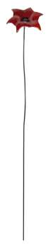 Zauberhafter Gartenstecker Glasblume rot ca. 120 cm - Gartendekoration
